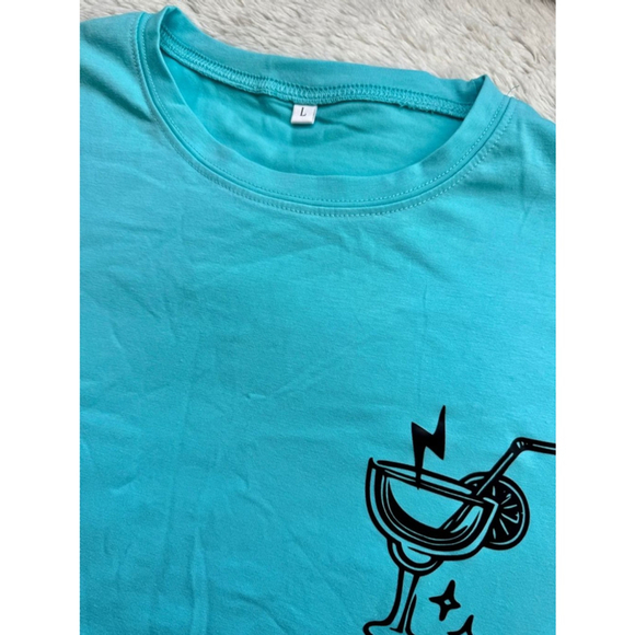 Graphic Tee Size Large, Tanned and Tipsy Margarita Glass Womens - Picture 3 of 4